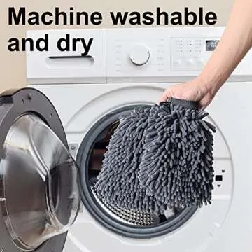 DogLemi Dog Shammy Towels Glove, Quick Drying Dogs paw Towel, Chenille Microfiber Pet Dirty Dogs Grooming Mitt for Large Medium Small Pet, Super Absorbent, Machine Washable 2 Pack