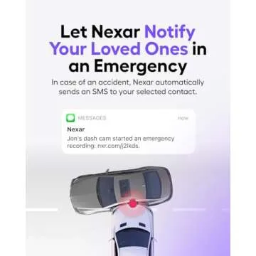 Nexar Pro Dual Dash Cam - 1 Year Nexar App Subscription Included - Unlimited Cloud Storage, Drive Recordings, Parking Mode, Night Vision, All Inside The Nexar App - WiFi HD Front Dash Cam (64 GB SD)