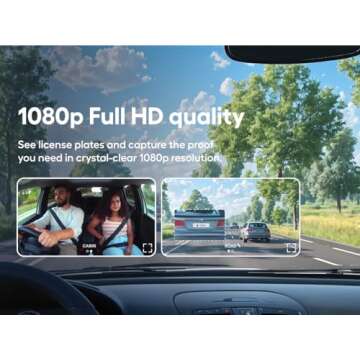 Nexar Pro Dual Dash Cam - 1 Year Nexar App Subscription Included - Unlimited Cloud Storage, Drive Recordings, Parking Mode, Night Vision, All Inside The Nexar App - WiFi HD Front Dash Cam (64 GB SD)