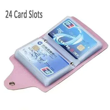 K Y KANGYUN Credit Card Holder for Women 2 Pack, Transparent Plastic Small Credit Card Holder Protector Sleeve Unisex （Pink&Blue）