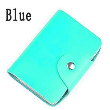 K Y KANGYUN Credit Card Holder for Women 2 Pack, Transparent Plastic Small Credit Card Holder Protector Sleeve Unisex （Pink&Blue）