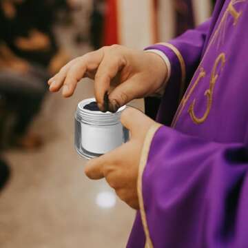 Prefilled Pure Palm Ashes for Ash Wednesday with Acrylic Palm Ash PYX Container, Christian and Catholic Church Supplies, Comes in Packs That Serve 500 People (Palm)