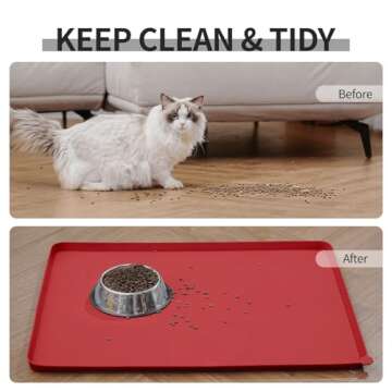 Reopet Waterproof Pet Feeding Mat for Cats and Dogs