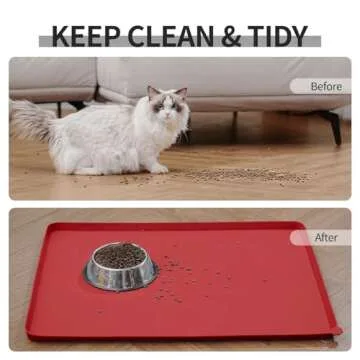 Reopet Waterproof Pet Feeding Mat for Cats and Dogs