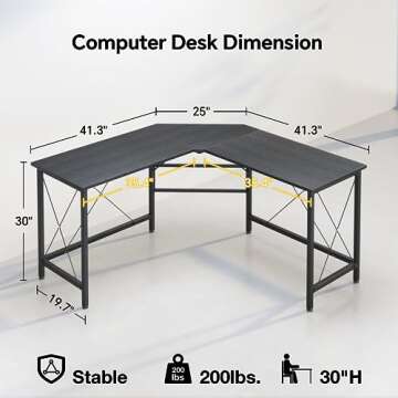 Mr IRONSTONE L Shaped Desk - Versatile Home Office & Gaming Solution