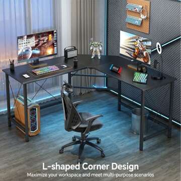 Mr IRONSTONE L Shaped Desk - Versatile Home Office & Gaming Solution