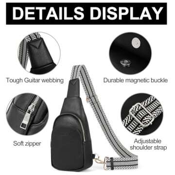 CLUCI Small Vegan Leather Sling Bag for Women