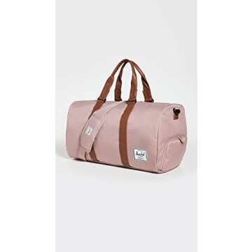 Herschel Novel Duffel Bag, Ash Rose/Tan Synthetic Leather, Classic 42.5L