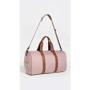 Herschel Novel Duffel Bag, Ash Rose/Tan Synthetic Leather, Classic 42.5L