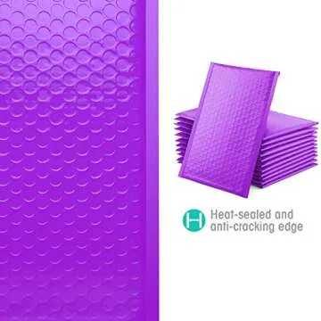 GSSUSA Bubble Mailers 6x10 Inches 50 Pack Usable Size 6x9" Padded Envelopes Small Bubble Mailer Padded Mailers Packaging Mailing Envelope Bags Self Seal Package Mail Packing Business Supplies, Purple