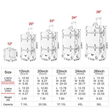 urecity Vintage Trunk Luggage Set, Elegant Pink Travel Suitcase