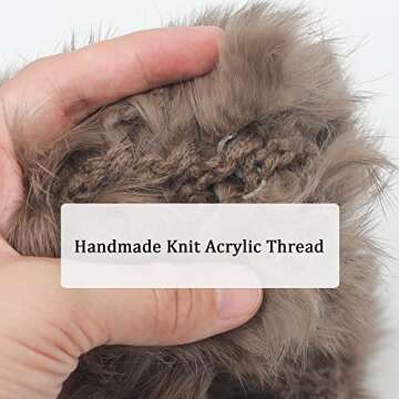 ZLYC Women Rabbit Fur Headband Cold Weather Hair Band Stretchy Winter Earwarmer Earmuffs (Solid Brown)