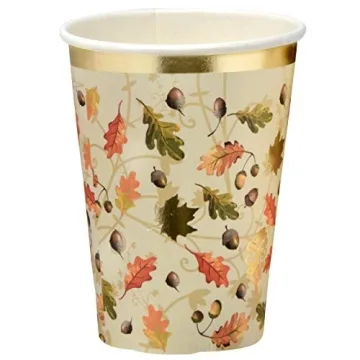 Gift Boutique Thanksgiving Party Cups - Elegant 50 Count