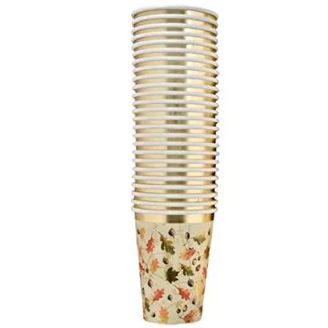 Gift Boutique Thanksgiving Party Cups - Elegant 50 Count