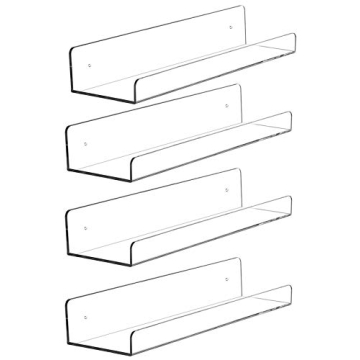 Cq Acrylic Floating Shelves - Clear Wall Storage for Decor