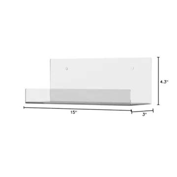 Cq Acrylic Floating Shelves - Clear Wall Storage for Decor