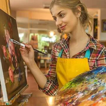 Angular Paint Brushes Set, 6 Pcs Angled Paintbrushes for Acrylic Oil Watercolor Gouache Painting, Premium Nylon Hair Angle Shader Brush for Art Beginners and Artist Professionals