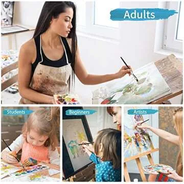 Angular Paint Brushes Set, 6 Pcs Angled Paintbrushes for Acrylic Oil Watercolor Gouache Painting, Premium Nylon Hair Angle Shader Brush for Art Beginners and Artist Professionals