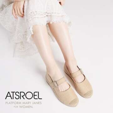 Stylish Atsroel Platform Ballet Flats for Women Comfort