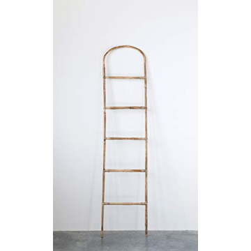Stylish 60.25" Natural Bamboo Blanket Ladder for Home Decor