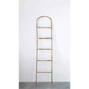 Stylish 60.25" Natural Bamboo Blanket Ladder for Home Decor