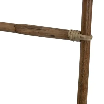 Stylish 60.25" Natural Bamboo Blanket Ladder for Home Decor