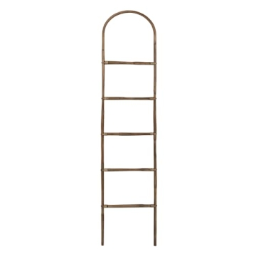 Stylish 60.25" Natural Bamboo Blanket Ladder for Home Decor