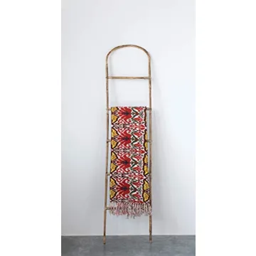Stylish 60.25" Natural Bamboo Blanket Ladder for Home Decor