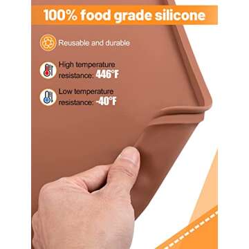 3 Pcs Silicone Dehydrator Sheets with Edge for 14" x 14" Trays, Non-stick Silicone Tray Liner for Ex...