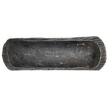 Unique Handcrafted Ebony Dough Bowl for Elegant Decor