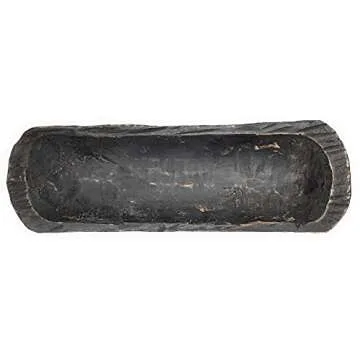 Unique Handcrafted Ebony Dough Bowl for Elegant Decor