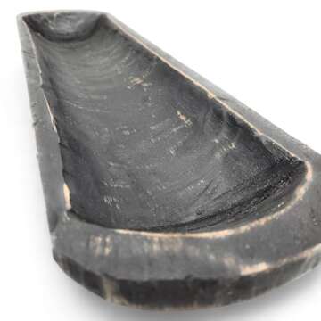 Unique Handcrafted Ebony Dough Bowl for Elegant Decor