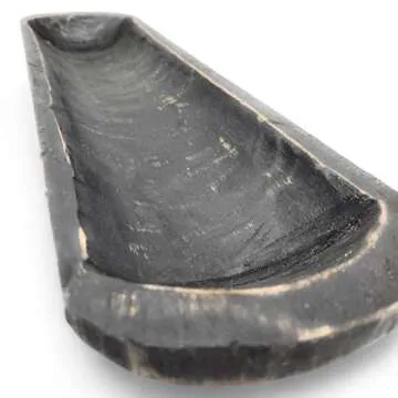 Unique Handcrafted Ebony Dough Bowl for Elegant Decor