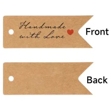 G2PLUS 100PCS Handmade Gift Tags for Crafting and Wrapping