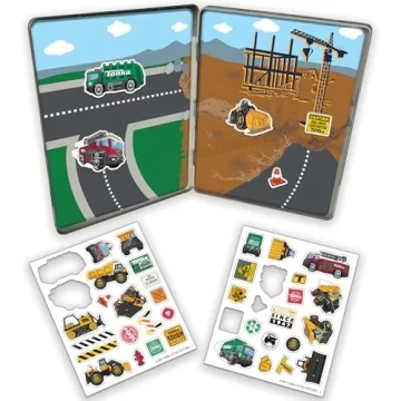 Tonka Magnetic Creations Tin - 40 Magnetic Play Pieces