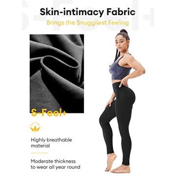 Fityond Yoga Leggings for Women, S-Feel+ Butt Lifting Workout Pants with Pockets High Waist Tummy Control 7/8 Length (Medium, Black)