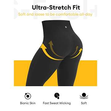 Fityond Yoga Leggings for Women, S-Feel+ Butt Lifting Workout Pants with Pockets High Waist Tummy Control 7/8 Length (Medium, Black)