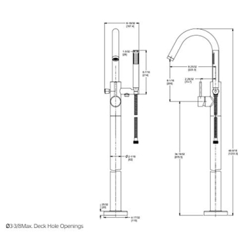 Pfister LG61MFD Modern Tub Filler Polished Nickel Water-Efficient