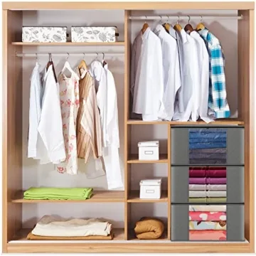 CCidea 3Pack Grey Medium Clothes Organizers with Reinforced Handle