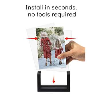 MEBRUDY Stylish Black 4x6 Dual-Sided Picture Frames