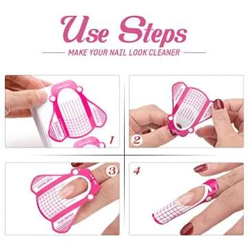 GCQQ Beauty 100pcs Nail Forms, Red Nail Forms, Large Wide Nail Paper Forms, Nail Extension Forms for Builder Gel, Acrylic Nails, Gel, UV