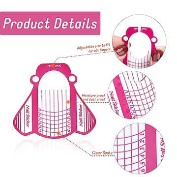 GCQQ Beauty 100pcs Nail Forms, Red Nail Forms, Large Wide Nail Paper Forms, Nail Extension Forms for Builder Gel, Acrylic Nails, Gel, UV