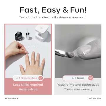Modelones Short Oval Round Nail Tips for DIY Manicures