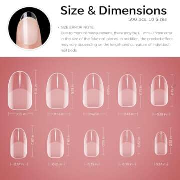 Modelones Short Oval Round Nail Tips for DIY Manicures