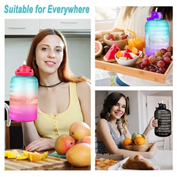 QuiFit 1 Gallon Water Bottle Leak-Proof BPA-Free Sports Jug