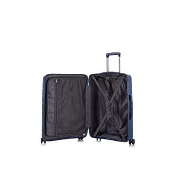 Rockland Vienna Hardside Luggage with Spinner Wheels, Navy, 3-Piece Set (20/24/28)