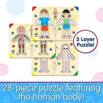 The Learning Journey: Lift & Learn Inside of Me – Human Body Layered 28 Piece Jigsaw Puzzles- Mont...