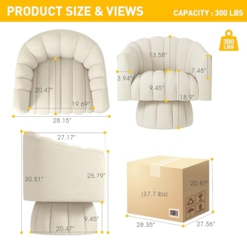 Luxurious Velvet Swivel Accent Chair for Any Home