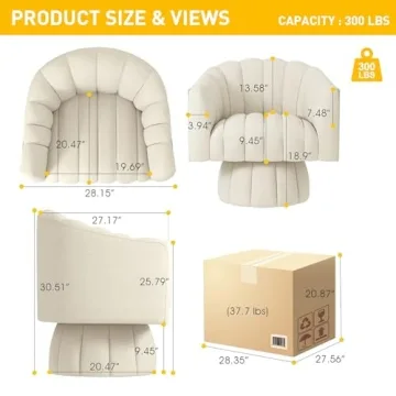 Luxurious Velvet Swivel Accent Chair for Any Home