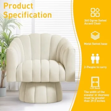 Luxurious Velvet Swivel Accent Chair for Any Home